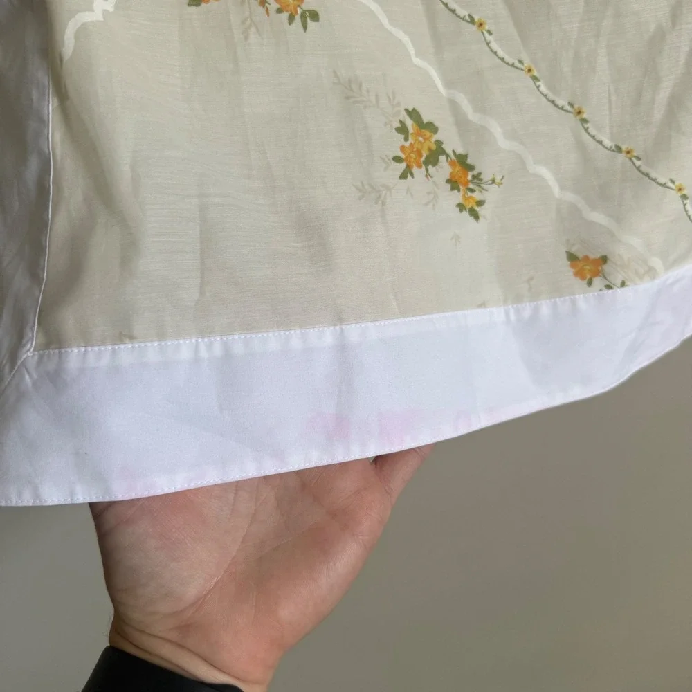 Tory Burch Handkerchief Embroidered Tunic Floral Print Split Neck Top Size 2